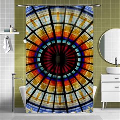 Background Stained Glass Window Shower Curtain 48  X 72  (small)  by Pakrebo