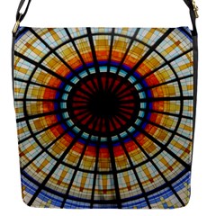 Background Stained Glass Window Flap Closure Messenger Bag (s) by Pakrebo