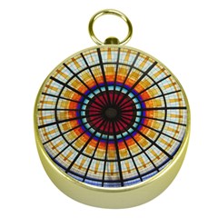 Background Stained Glass Window Gold Compasses by Pakrebo