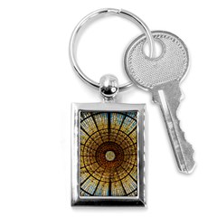 Barcelona Glass Window Stained Glass Key Chains (rectangle)  by Pakrebo