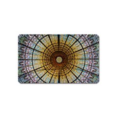 Barcelona Glass Window Stained Glass Magnet (name Card) by Pakrebo