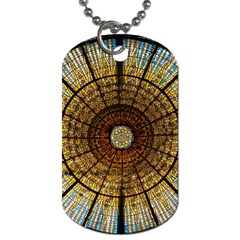 Barcelona Glass Window Stained Glass Dog Tag (one Side) by Pakrebo