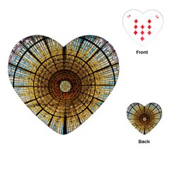 Barcelona Glass Window Stained Glass Playing Cards (heart) by Pakrebo