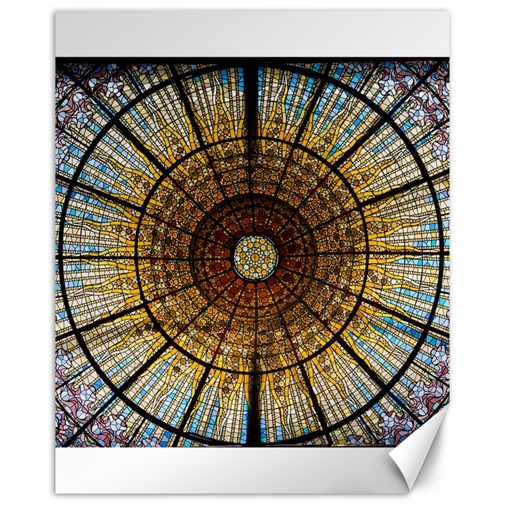 Barcelona Glass Window Stained Glass Canvas 16  x 20 