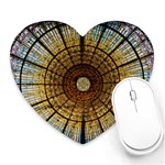 Barcelona Glass Window Stained Glass Heart Mousepads Front