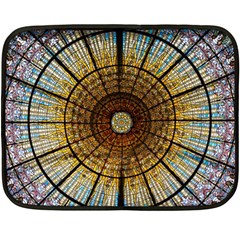 Barcelona Glass Window Stained Glass Double Sided Fleece Blanket (mini)  by Pakrebo