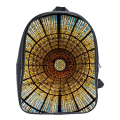 Barcelona Glass Window Stained Glass School Bag (large) by Pakrebo