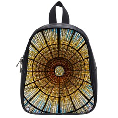 Barcelona Glass Window Stained Glass School Bag (small) by Pakrebo