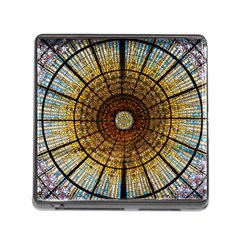 Barcelona Glass Window Stained Glass Memory Card Reader (square 5 Slot) by Pakrebo