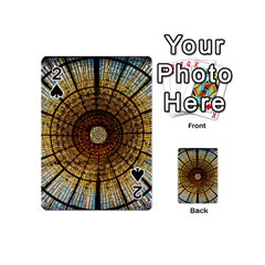 Barcelona Glass Window Stained Glass Playing Cards 54 (mini) by Pakrebo