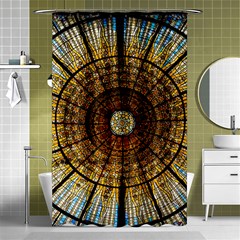 Barcelona Glass Window Stained Glass Shower Curtain 48  X 72  (small)  by Pakrebo