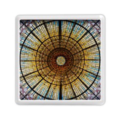 Barcelona Glass Window Stained Glass Memory Card Reader (square) by Pakrebo