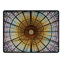 Barcelona Glass Window Stained Glass Double Sided Fleece Blanket (small)  by Pakrebo