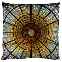 Barcelona Glass Window Stained Glass Large Flano Cushion Case (one Side) by Pakrebo