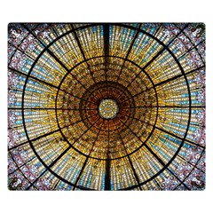 Barcelona Glass Window Stained Glass Double Sided Flano Blanket (small)  by Pakrebo