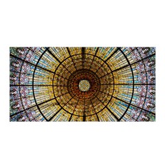 Barcelona Glass Window Stained Glass Satin Wrap by Pakrebo