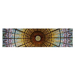 Barcelona Glass Window Stained Glass Satin Scarf (oblong) by Pakrebo