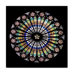 Stained Glass Cathedral Rosette Tile Coasters by Pakrebo