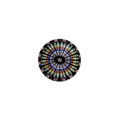 Stained Glass Cathedral Rosette 1  Mini Buttons by Pakrebo