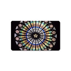 Stained Glass Cathedral Rosette Magnet (name Card) by Pakrebo