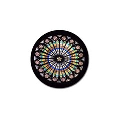 Stained Glass Cathedral Rosette Golf Ball Marker by Pakrebo