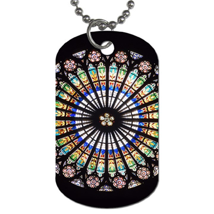 Stained Glass Cathedral Rosette Dog Tag (Two Sides)