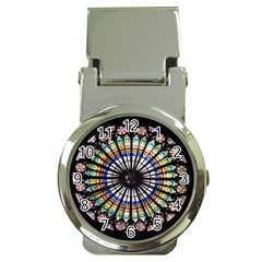 Stained Glass Cathedral Rosette Money Clip Watches by Pakrebo