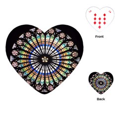 Stained Glass Cathedral Rosette Playing Cards (heart) by Pakrebo