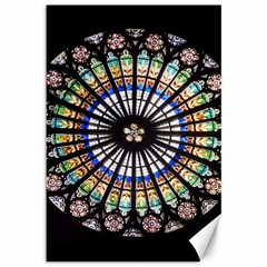 Stained Glass Cathedral Rosette Canvas 12  X 18  by Pakrebo