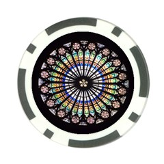 Stained Glass Cathedral Rosette Poker Chip Card Guard (10 Pack) by Pakrebo