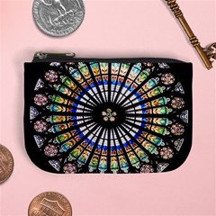 Stained Glass Cathedral Rosette Mini Coin Purse by Pakrebo