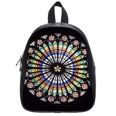 Stained Glass Cathedral Rosette School Bag (small) by Pakrebo