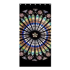 Stained Glass Cathedral Rosette Shower Curtain 36  X 72  (stall)  by Pakrebo