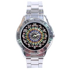 Stained Glass Cathedral Rosette Stainless Steel Analogue Watch by Pakrebo