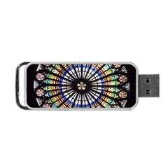 Stained Glass Cathedral Rosette Portable Usb Flash (two Sides) by Pakrebo