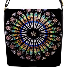 Stained Glass Cathedral Rosette Flap Closure Messenger Bag (s) by Pakrebo