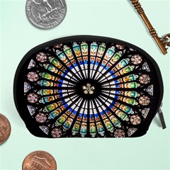 Stained Glass Cathedral Rosette Accessory Pouch (large) by Pakrebo