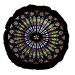 Stained Glass Cathedral Rosette Large 18  Premium Flano Round Cushions Front