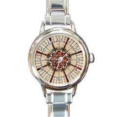 Pattern Round Abstract Geometric Round Italian Charm Watch