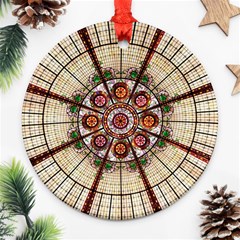 Pattern Round Abstract Geometric Ornament (round) by Pakrebo