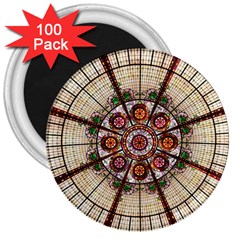 Pattern Round Abstract Geometric 3  Magnets (100 Pack) by Pakrebo