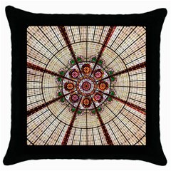 Pattern Round Abstract Geometric Throw Pillow Case (black) by Pakrebo