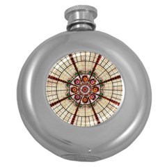 Pattern Round Abstract Geometric Round Hip Flask (5 Oz) by Pakrebo