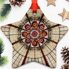 Pattern Round Abstract Geometric Star Ornament (two Sides) by Pakrebo