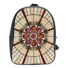 Pattern Round Abstract Geometric School Bag (large) by Pakrebo