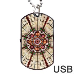 Pattern Round Abstract Geometric Dog Tag Usb Flash (two Sides) by Pakrebo