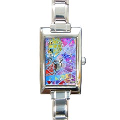 Wallpaper Stained Glass Rectangle Italian Charm Watch by Pakrebo