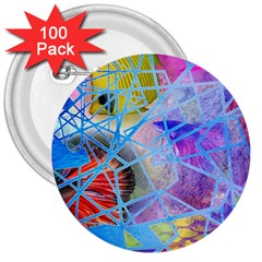 Wallpaper Stained Glass 3  Buttons (100 Pack)  by Pakrebo