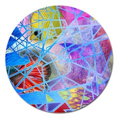 Wallpaper Stained Glass Magnet 5  (round) by Pakrebo