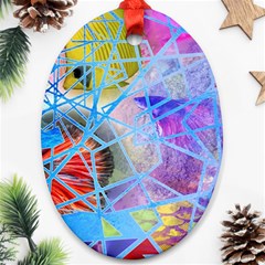 Wallpaper Stained Glass Oval Ornament (two Sides) by Pakrebo